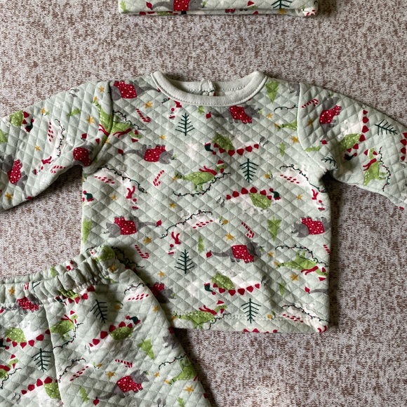 5/$25 Chick Pea Baby 3-Piece Christmas Dinosaur Outfit Set - Picture 2 of 5